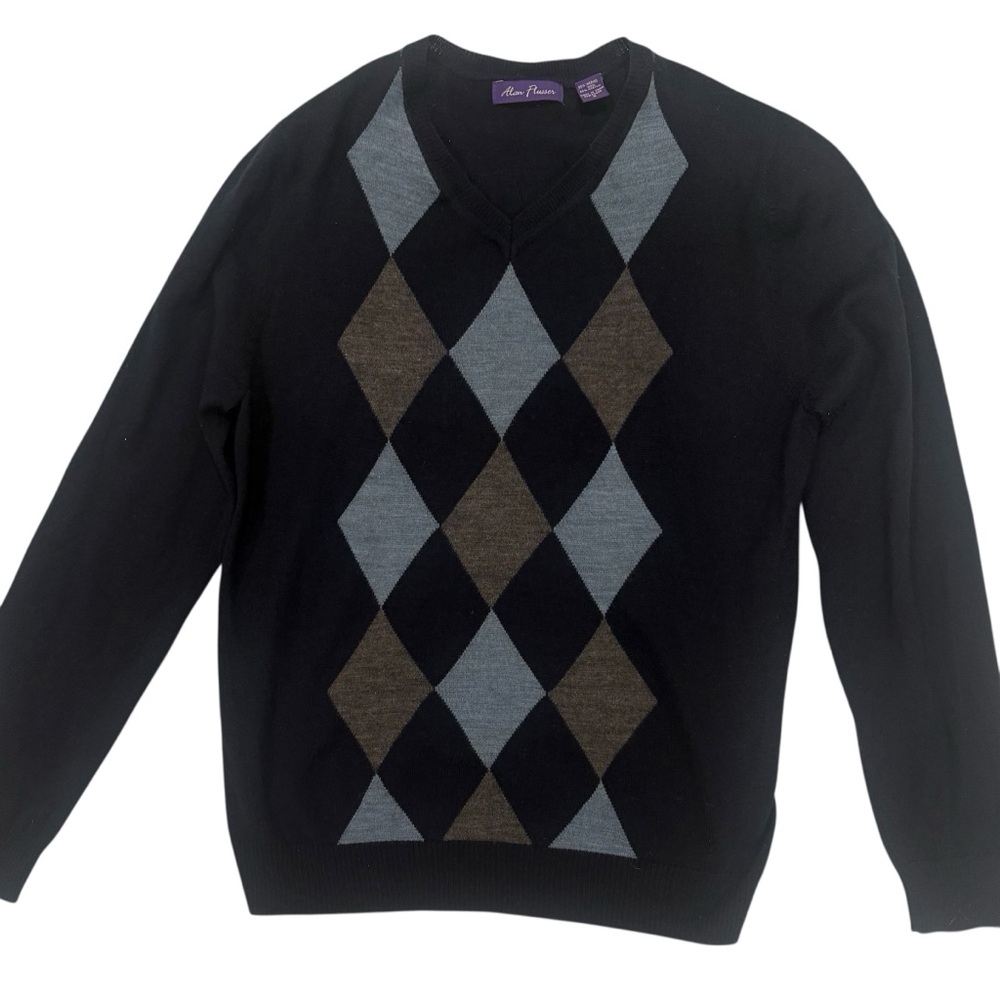 NWOT Wool Blend Navy Blue Argyle Sweater Men’s Size Small Golf Travel Preppy